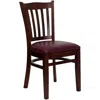 Flash Furniture Vertical Slat Back Mahogany Wood Restaurant Chair - Burdy Vinyl Seat In Brown