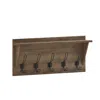 Flash Furniture Wall Mounted 24 In Solid Pine Wood Storage Rack With Upper Shelf, Brown In Brown