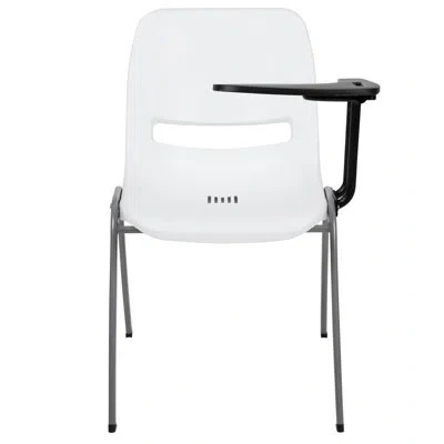 Flash Furniture Westley Ergonomic Shell Chair With Left Handed Flip-up Tablet Arm In White