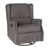 Flash Furniture Wingback Manual Reclining Glider Swivel Chair, Dark Gray In Gray