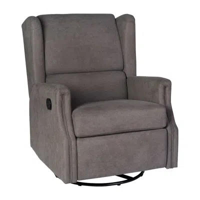 Flash Furniture Wingback Manual Reclining Glider Swivel Chair, Dark Gray