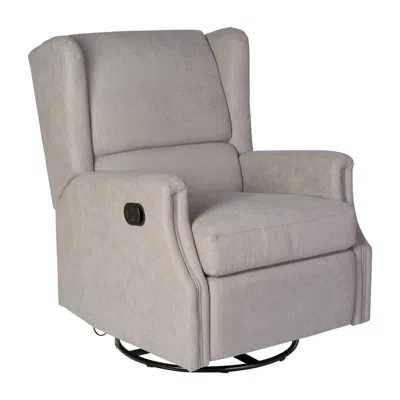 Flash Furniture Wingback Manual Reclining Glider Swivel Chair, Light Gray
