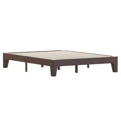 Flash Furniture Wood Queen Platform Bed With Wooden Support Slats, No Box Spring Required In Brown