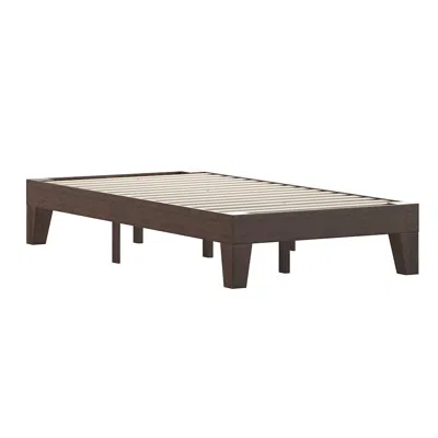 Flash Furniture Wood Twin Platform Bed With Wooden Support Slats, No Box Spring Required In Brown