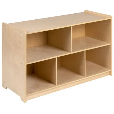 Flash Furniture Wooden 5 Section School Classroom Storage Cabinet - 24"h X 36"l (natural) In Nude