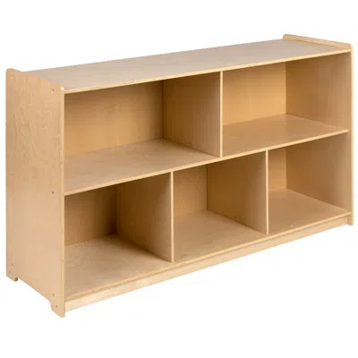 Flash Furniture Wooden 5 Section School Classroom Storage Cabinet - 30"h X 48"l (natural) In Brown