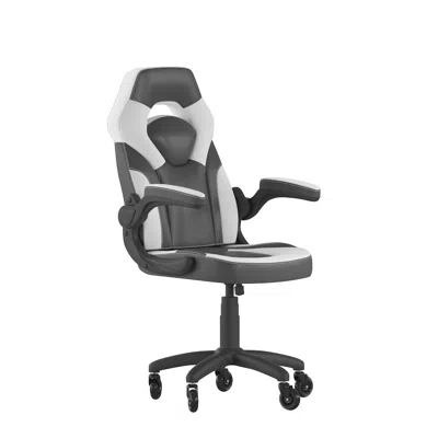 Flash Furniture X10 Gaming Chair Racing Office Computer Chair, White/black Leathersoft In Multi