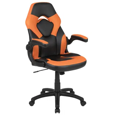 Flash Furniture X10 Gaming Chair Racing Office Computer Swivel Chair, Orange/black Leathersoft In Multi