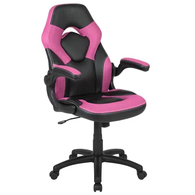 Flash Furniture X10 Gaming Chair Racing Office Computer Swivel Chair, Pink/black Leathersoft In Multi