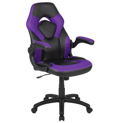 Flash Furniture X10 Gaming Chair Racing Office Computer Swivel Chair, Purple/black Leathersoft