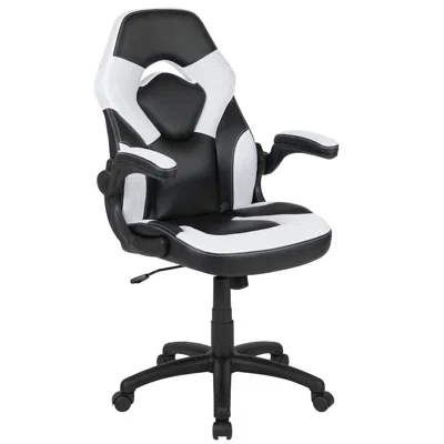 Flash Furniture X10 Gaming Chair Racing Office Computer Swivel Chair, White/black Leathersoft