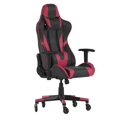 Flash Furniture X20 Gaming Chair Racing Office Computer Chair With Back And Roller Wheels In Red In Black