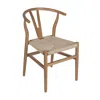 Flash Furniture Y-back Style Wood And Kraft Paper Stackable Dining Chair With Oak/natural Finish In Neutral