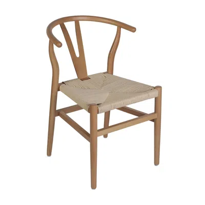 Flash Furniture Y-back Style Wood And Kraft Paper Stackable Dining Chair With Oak/natural Finish In Neutral
