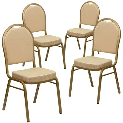 Flash Furniture Ymir Dome Back Stacking Banquet Chair In Gold