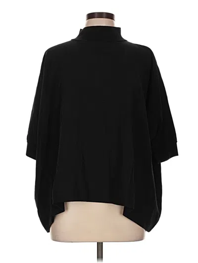 Pre-owned Flat White 3/4 Sleeve Top Black Turtleneck Tops