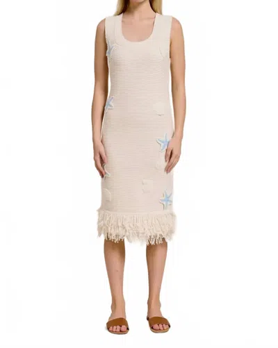 Flat White Beach Embroidered Dress In Cream In White