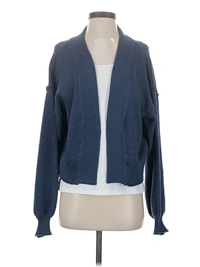 Pre-owned Flat White Cardigan Sweater In Blue
