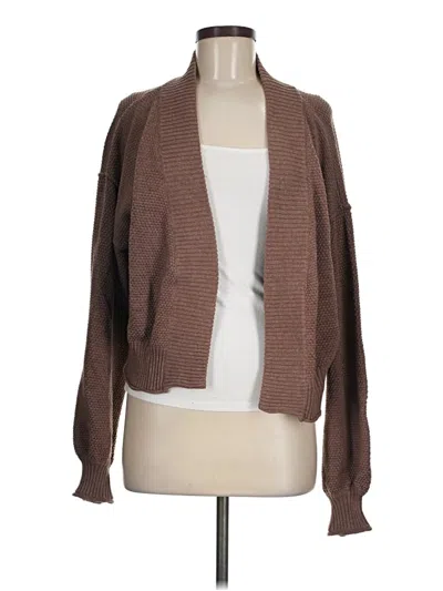 Pre-owned Flat White Cardigan Sweater In Brown