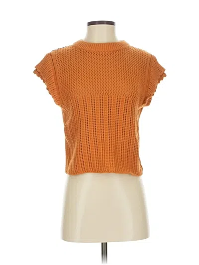 Pre-owned Flat White Cardigan Sweater In Orange