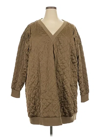 Pre-owned Flat White Cardigan Sweater In Tan