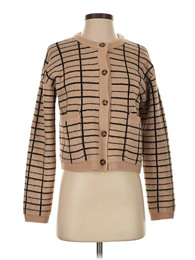 Pre-owned Flat White Cardigan Sweater In Tan