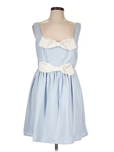 Pre-owned Flat White Casual Dress In Blue