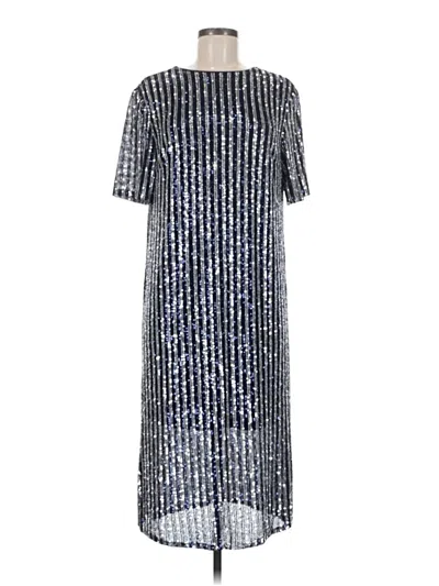 Pre-owned Flat White Casual Dress In Silver
