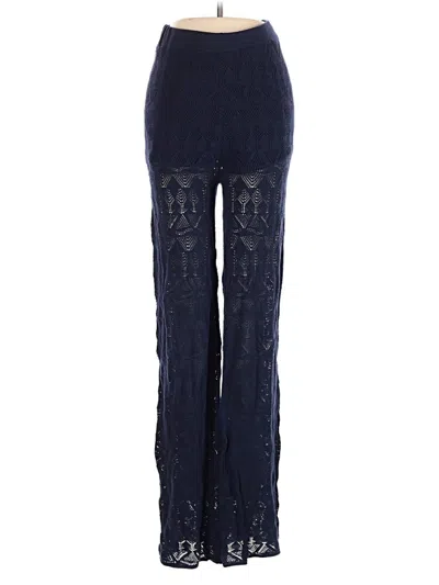 Pre-owned Flat White Casual Pants In Blue
