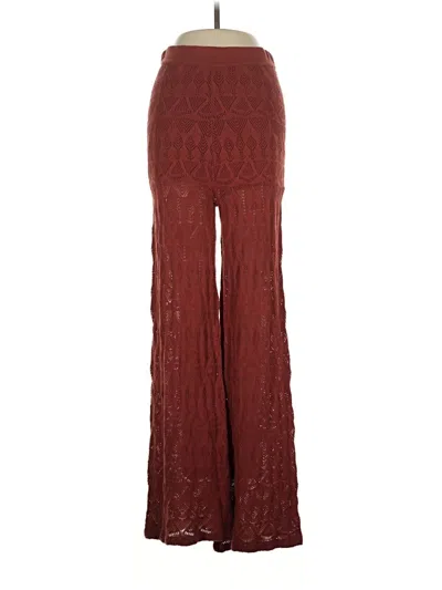 Pre-owned Flat White Casual Pants In Brown