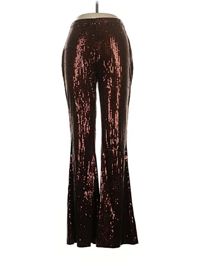 Pre-owned Flat White Casual Pants In Burgundy