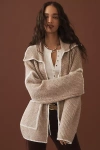 Flat White Collared Whipstitch Cardigan Sweater In Neutral