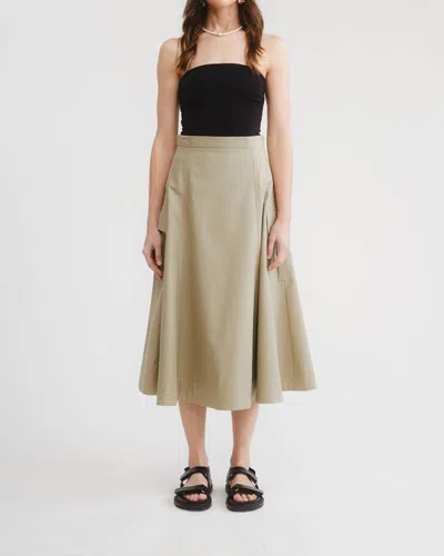 Flat White Dune Cargo Midi Skirt In Beige In Neutral