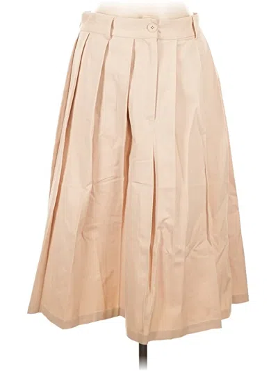 Pre-owned Flat White Formal Skirt In Tan