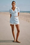 Flat White Knit Pull-on Shorts
