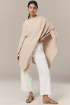 Flat White Lightweight Poncho Sweater In Pink