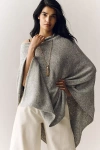 Flat White Lightweight Poncho Sweater In Gray