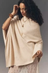 Flat White Lightweight Poncho Sweater In White