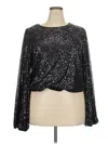Flat White Long Sleeve Blouse In Black