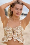 Flat White Lurex Fringe Cami Top