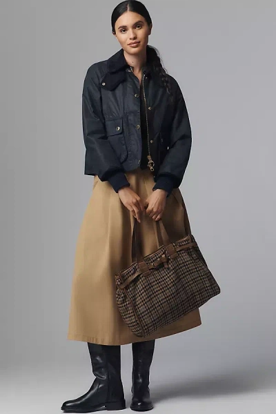 Flat White Pleated Midi Skirt In Neutral