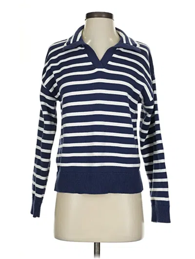 Pre-owned Flat White Pullover Sweater In Blue