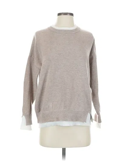 Pre-owned Flat White Pullover Sweater In Brown
