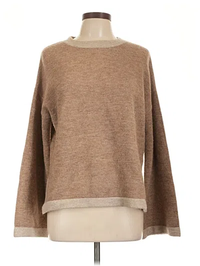 Pre-owned Flat White Pullover Sweater In Brown
