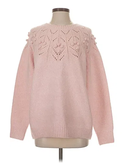 Pre-owned Flat White Pullover Sweater In Pink