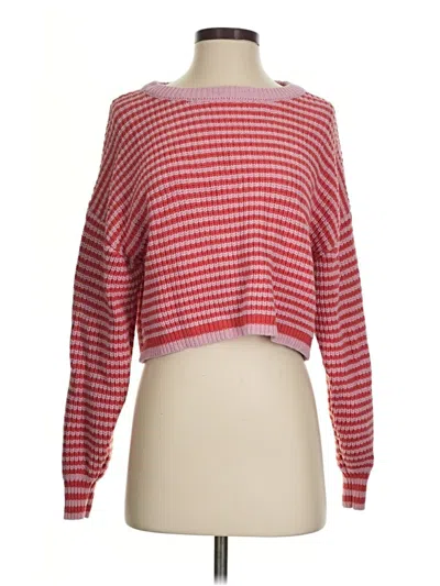 Pre-owned Flat White Pullover Sweater In Red