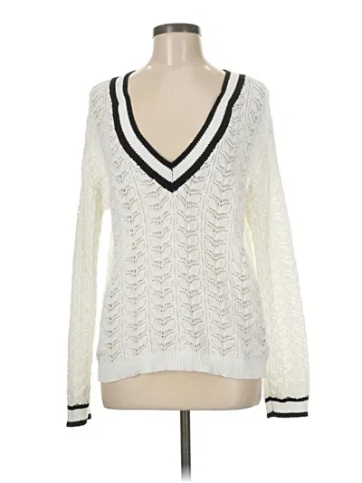 Pre-owned Flat White Pullover Sweater In White