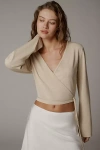 Flat White Shimmered Kimono Top In Neutral