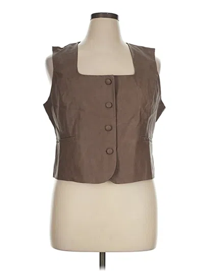 Pre-owned Flat White Sleeveless Blouse In Brown