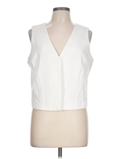 Pre-owned Flat White Sleeveless Blouse In White